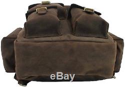 GLBS 17 Vintage Crazy Horse Leather Travel School Backpack Briefcase Laptop