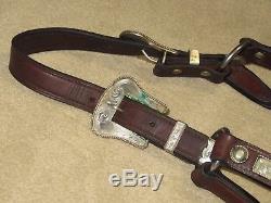 GUC Beautiful VINTAGE SIMCO Western HORSE SIZE Show Halter with ROPE EDGE SILVER