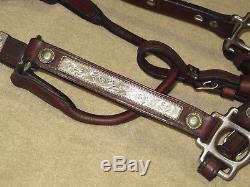 GUCBeautiful VINTAGE SIMCO Western Show Halter withROPE EDGE SILVERHorse Size