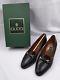 GUCCI Black Leather Vtg Horse Bit Equestrian Classic Loafer Heels Sz. 37B Italy