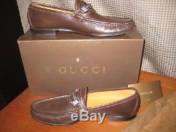 GUCCI CLASSIC Vintage Horse Bit LOAFERS Brown Leather Sz 9.5 D Beautiful