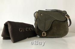 GUCCI Saddle Belt Bag Fanny Pack with Equestrian Stirrup Charm Leather Vintage