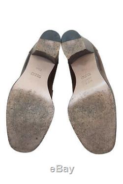GUCCI Vintage Brown Patent Leather Block Heel Horse Bit Court Shoes (7 1/2)