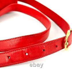 GUCCI Vintage Horsebit Suede Leather Shoulder Bag Red Authentic #0192