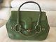 GUCCI Vintage Leather Handbag Purse in Green with Horse bit