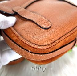 GUCCI Vintage Saddle Equestrian mini Bag Suede / Leather Brown 80s Purse Rare