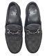 GUCCI Vtg Black Leather GG Canvas Horse Bit Loafers Men 5.5D / Woman 7.5B ITALY