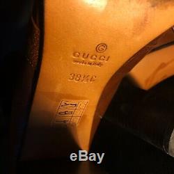 Genuine 90s vintage GUCCI brown leather boots/heels, EU size 38.5, horse bit