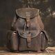 Genuine Crazy Horse Leather Vintage Style Top Layer Cowhide Backpack unisex