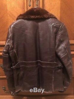 Genuine Horse Hide Front Quarter Leather Jacket Vintage Brown 1940-1950