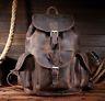 Genuine Leather Mens Backpack Vintage Brown Rucksack Crazy Horse Travel Backpack