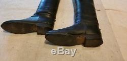 Genuine Leather Vintage Brown and Black 2 Tone Horse Riding Tall Boot sz 11-14