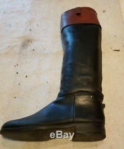 Genuine Leather Vintage Brown and Black 2 Tone Horse Riding Tall Boot sz 11-14