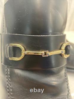 Genuine Vintage Gucci Men's Horse Bit Black Loafers Dress Shoes Size 44/10 1/2