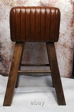Genuine Vintage Leather Saddle Pommel Horse Stool Footstool Seat 76cm high