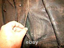 German Berlin, Leather vintage motorcycle jacket, 1950's warmly lined, size 38-40