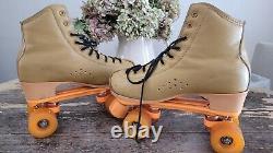 Golden Horse Quad Roller Skates Leather Size 8 Men's Vintage