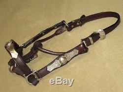 Gorgeous VINTAGE CIRCLE Y Western Horse Size Show Halter with VOGT STERLING SILVER
