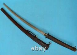 Great Vintage Japanese Cavalry Saber Sword Samurai Katana Signed free shipping