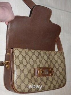 Gucci 1955 Horse-bit brown Guccissima print leather vintage shoulder bag