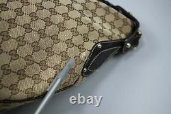 Gucci GG Vintage Brown/Biege Horse Bit Monogram Canvas & leather hobo bag Size L