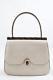 Gucci Made in Italy Vintage Beige Leather Bamboo Horseshoe Closure Tote Handbag