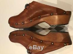 Gucci Men's Vintage Clogs Light Brown/Tan Leather Horse-bit Size 10 SUPER RARE