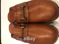 Gucci Men's Vintage Clogs Light Brown/Tan Leather Horse-bit Size 10 SUPER RARE