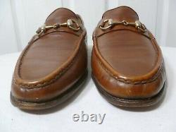 Gucci Mens Horse Bit Brown Leather Loafer Dress Shoes Size 10 G Vintage