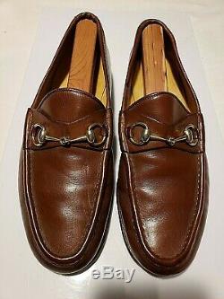 Gucci Mens Shoes VTG Horse Bit Loafers 9M Brown Leather Loafers Good Condition