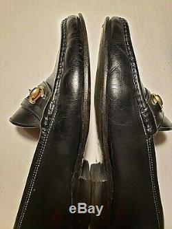 Gucci Mens VTG Horse Bit Loafer 7.5D Slip On Shoe Black Leather Good Condition