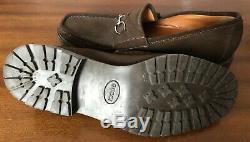 Gucci Mens Vintage Horse Bit Brown Suede Leather Loafers / Shoes / Men Sz 14 Med