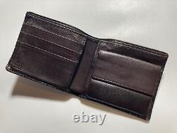 Gucci Old Vintage Guccissima Gg Horse Bit Leather Wallet Men Dark Brown Italy