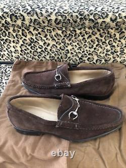 Gucci Tom Ford Era Vintage brown suede horse-bit flat loafers 37.5 Dust Bags
