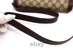 Gucci Vintage Bag Shoulder Bag Purse Horsebit Buckle GG Supreme Brown Authentic