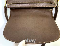 Gucci Vintage Bag Shoulder Bag Purse Horsebit Buckle GG Supreme Brown Authentic