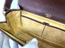 Gucci Vintage Bag Shoulder Bag Purse Horsebit Buckle GG Supreme Brown Authentic