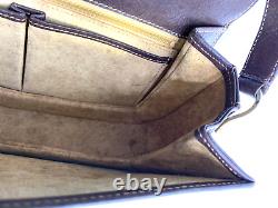 Gucci Vintage Bag Shoulder Bag Purse Horsebit Buckle GG Supreme Brown Authentic