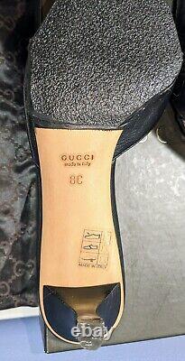 Gucci Vintage Black Leather Horse Bit Mule Heels Restored 2 Orig Dust Bags Box