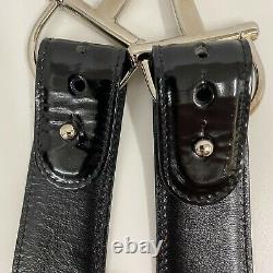 Gucci Vintage Horse Bit Belt Silver tone Black Patent Leather Size 75 30