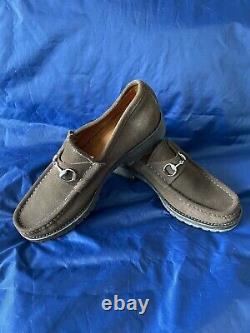 Gucci Vintage Iconic Brown Suede Gold Horse Bit Loafers Flats Euc #014875 7.5 B