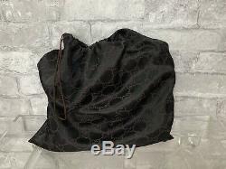 Gucci Vintage Runway Black Canvas Leather Horse Bit Bag Purse GG Monogram Small