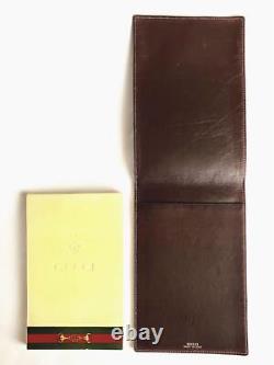 Gucci Vintage Shelly Line Memo Holder Pad Leather Horse bit Horsebit