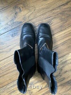 Gucci Vintage Tom Ford Era 90s Black Leather Horse-Bit Ankle Boots size 8 B