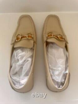 Gucci Woman's Beige Horse Bit Loafers/ Driving Size 40 Vintage in Original Box