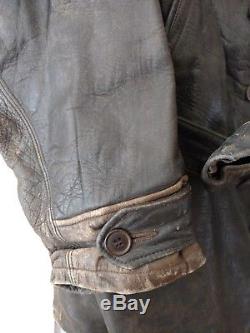 H&L Block Vintage 50s LG Brown Horse Leather Motorcycle Jacket Men's Medium