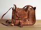 HANDMADE VINTAGE CAMEL BAG HORSE SADDLE shirling inside