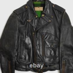 HERCULES D Pocket Leather Riders Jacket Horse Hide 40-50S Vintage Made in USA