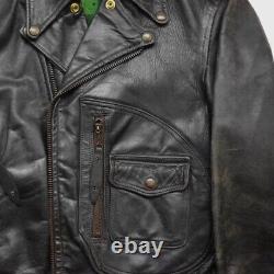 HERCULES D Pocket Leather Riders Jacket Horse Hide 40-50S Vintage Made in USA