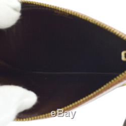 HERMES Horse Head Clutch Hand Bag Pouch Beige Linen U France Vintage AK17407c